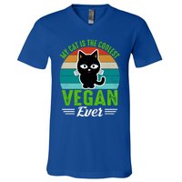 My Cat Is The Coolest Vegan Ever Gift V-Neck T-Shirt