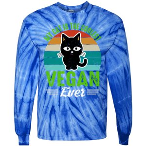 My Cat Is The Coolest Vegan Ever Gift Tie-Dye Long Sleeve Shirt