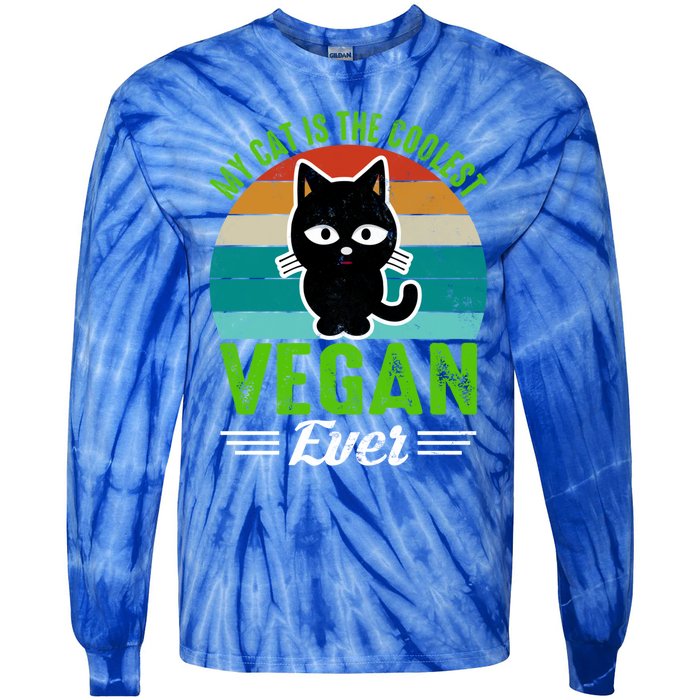 My Cat Is The Coolest Vegan Ever Gift Tie-Dye Long Sleeve Shirt