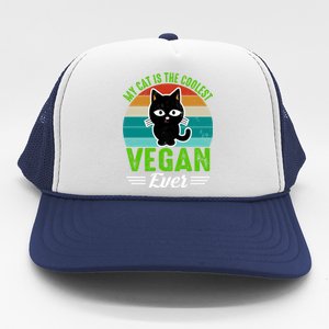 My Cat Is The Coolest Vegan Ever Gift Trucker Hat