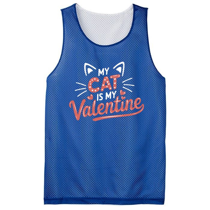 My Cat Is My Valentine Rotic Cat Lover Hearts Valentine’S Gift Mesh Reversible Basketball Jersey Tank