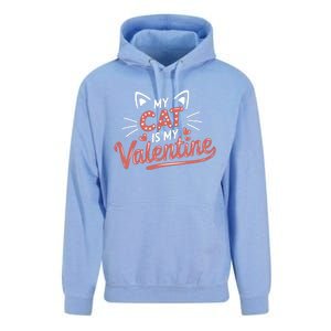 My Cat Is My Valentine Rotic Cat Lover Hearts Valentine’S Gift Unisex Surf Hoodie