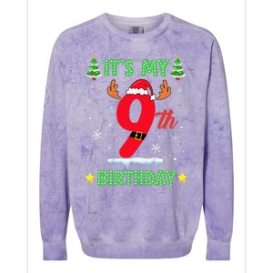 Merry Christmas ItS My 9th Birthday Xmas Colorblast Crewneck Sweatshirt