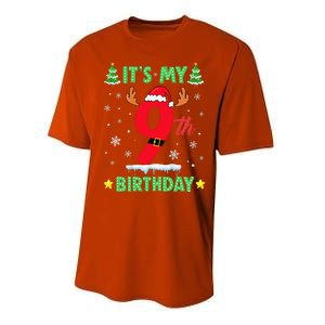 Merry Christmas ItS My 9th Birthday Xmas Performance Sprint T-Shirt