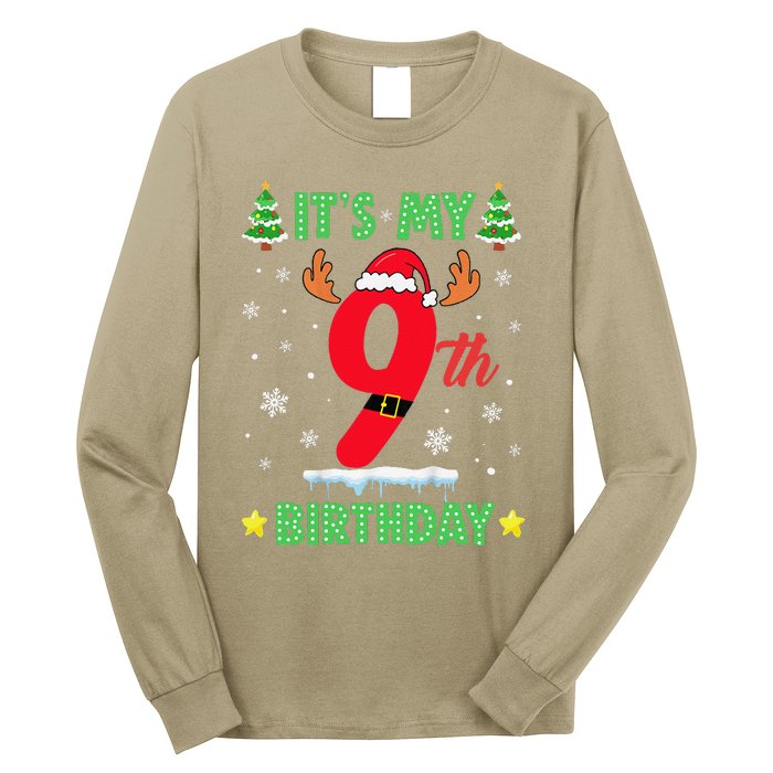 Merry Christmas ItS My 9th Birthday Xmas Long Sleeve Shirt