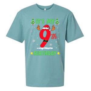 Merry Christmas ItS My 9th Birthday Xmas Sueded Cloud Jersey T-Shirt