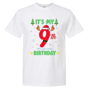 Merry Christmas ItS My 9th Birthday Xmas Garment-Dyed Heavyweight T-Shirt