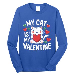 My Cat Is My Valentine Rotic Cat Lover Hearts Valentine’S Meaningful Gift Long Sleeve Shirt