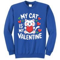 My Cat Is My Valentine Rotic Cat Lover Hearts Valentine’S Meaningful Gift Sweatshirt