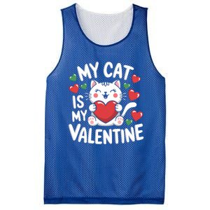 My Cat Is My Valentine Rotic Cat Lover Hearts Valentine’S Meaningful Gift Mesh Reversible Basketball Jersey Tank