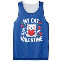 My Cat Is My Valentine Rotic Cat Lover Hearts Valentine’S Meaningful Gift Mesh Reversible Basketball Jersey Tank