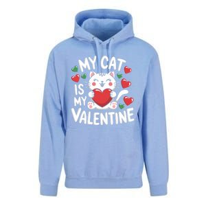 My Cat Is My Valentine Rotic Cat Lover Hearts Valentine’S Meaningful Gift Unisex Surf Hoodie