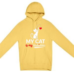 My Cat Is My ValentineS Greetings My Cat Is My Valentine Gift Premium Pullover Hoodie