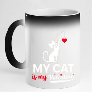 My Cat Is My ValentineS Greetings My Cat Is My Valentine Gift 11oz Black Color Changing Mug