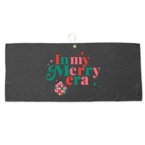 Merry Christmas In My Merry Era Xmas Holiday  Large Microfiber Waffle Golf Towel