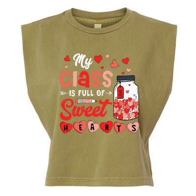 My Class Is Full Of Sweet Hearts Teacher Valentines Day Garment-Dyed Women's Muscle Tee