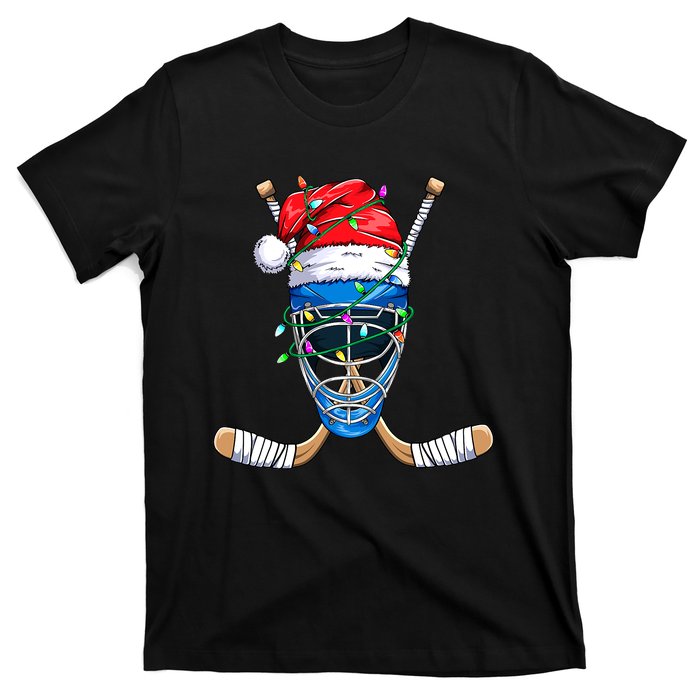 Merry Christmas Ice Hockey Dabbing Santa Claus Hockey Playe T-Shirt