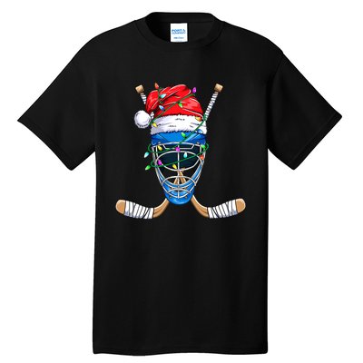 Merry Christmas Ice Hockey Dabbing Santa Claus Hockey Playe Tall T-Shirt