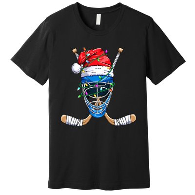 Merry Christmas Ice Hockey Dabbing Santa Claus Hockey Playe Premium T-Shirt