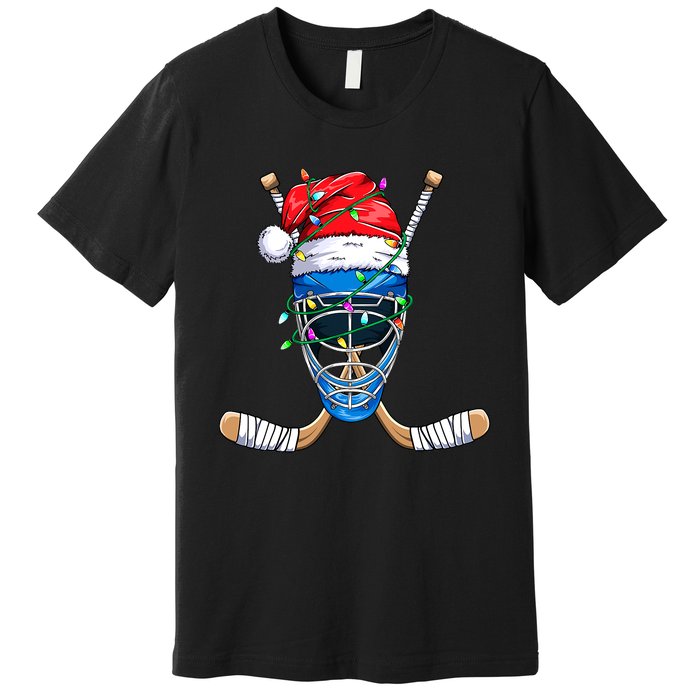 Merry Christmas Ice Hockey Dabbing Santa Claus Hockey Playe Premium T-Shirt