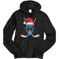 Merry Christmas Ice Hockey Dabbing Santa Claus Hockey Playe Tie Dye Hoodie