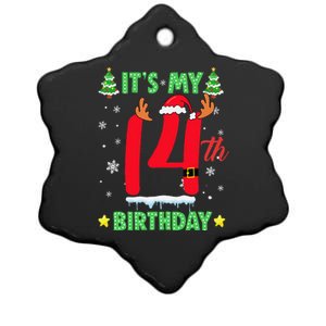 Merry Christmas ItS My 14th Birthday Xmas Women Ceramic Star Ornament