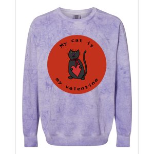 My Cat Is My Valentine Round Colorblast Crewneck Sweatshirt