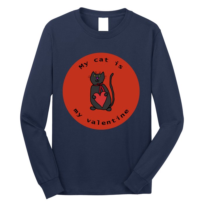 My Cat Is My Valentine Round Long Sleeve Shirt