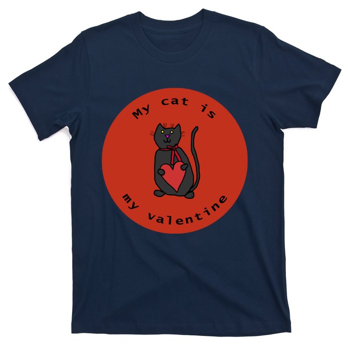 My Cat Is My Valentine Round T-Shirt