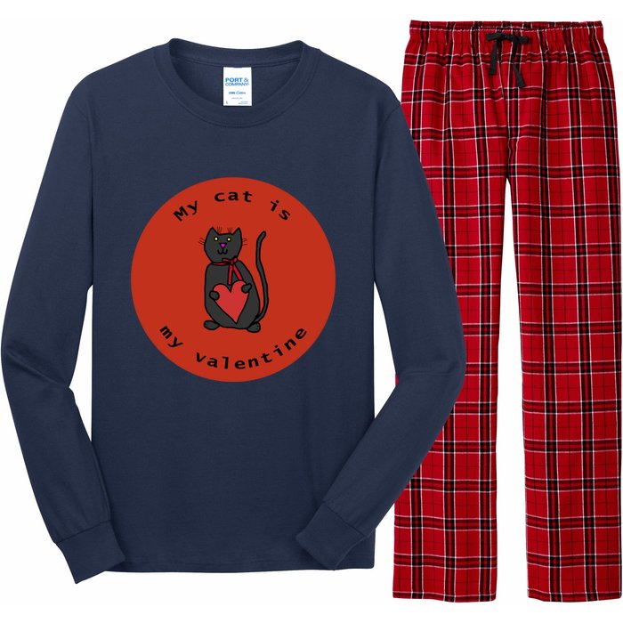 My Cat Is My Valentine Round Long Sleeve Pajama Set