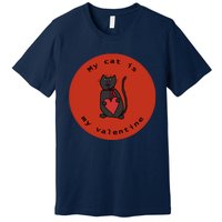 My Cat Is My Valentine Round Premium T-Shirt