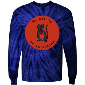 My Cat Is My Valentine Round Tie-Dye Long Sleeve Shirt