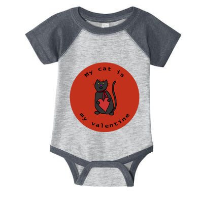 My Cat Is My Valentine Round Infant Baby Jersey Bodysuit