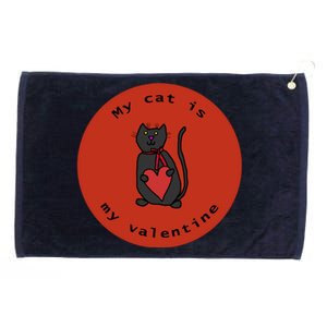 My Cat Is My Valentine Round Grommeted Golf Towel