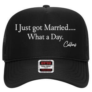 Mafs Collins I Just Got Married What A Day High Crown Mesh Back Trucker Hat