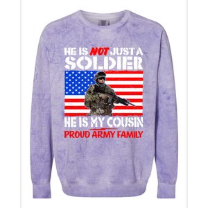 My Cousin Is A Soldier Proud Army Family Military Relative Gift Colorblast Crewneck Sweatshirt