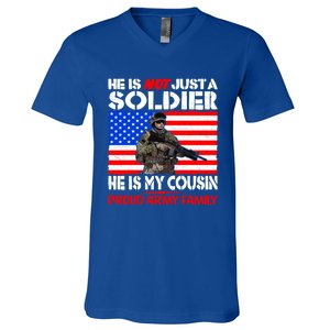 My Cousin Is A Soldier Proud Army Family Military Relative Gift V-Neck T-Shirt