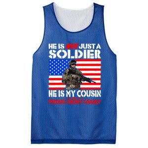 My Cousin Is A Soldier Proud Army Family Military Relative Gift Mesh Reversible Basketball Jersey Tank