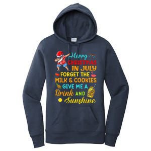 Merry Christmas In July Santa Beach Party Summer Vacation Women's Pullover Hoodie