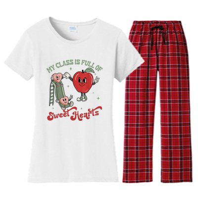 My Class Is Full Of Sweet Hearts Teacher Valentines Teacher Women's Flannel Pajama Set