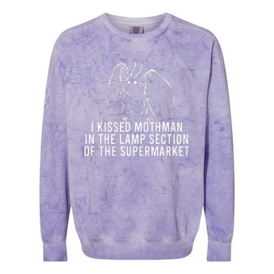 Mothman Cryptid I Kissed Mothman In The Lamp Section Colorblast Crewneck Sweatshirt