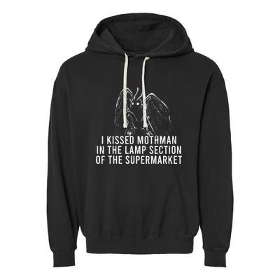 Mothman Cryptid I Kissed Mothman In The Lamp Section Garment-Dyed Fleece Hoodie