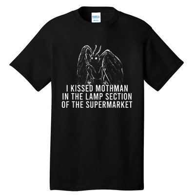 Mothman Cryptid I Kissed Mothman In The Lamp Section Tall T-Shirt