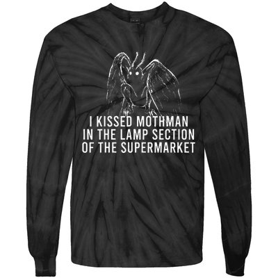 Mothman Cryptid I Kissed Mothman In The Lamp Section Tie-Dye Long Sleeve Shirt