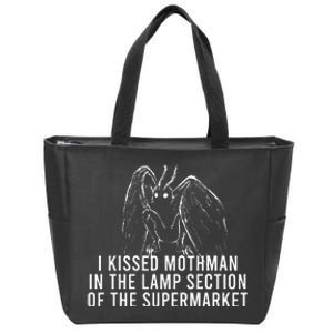 Mothman Cryptid I Kissed Mothman In The Lamp Section Zip Tote Bag