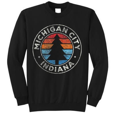 Michigan City Indiana In Vintage Graphic Retro 70s Sweatshirt