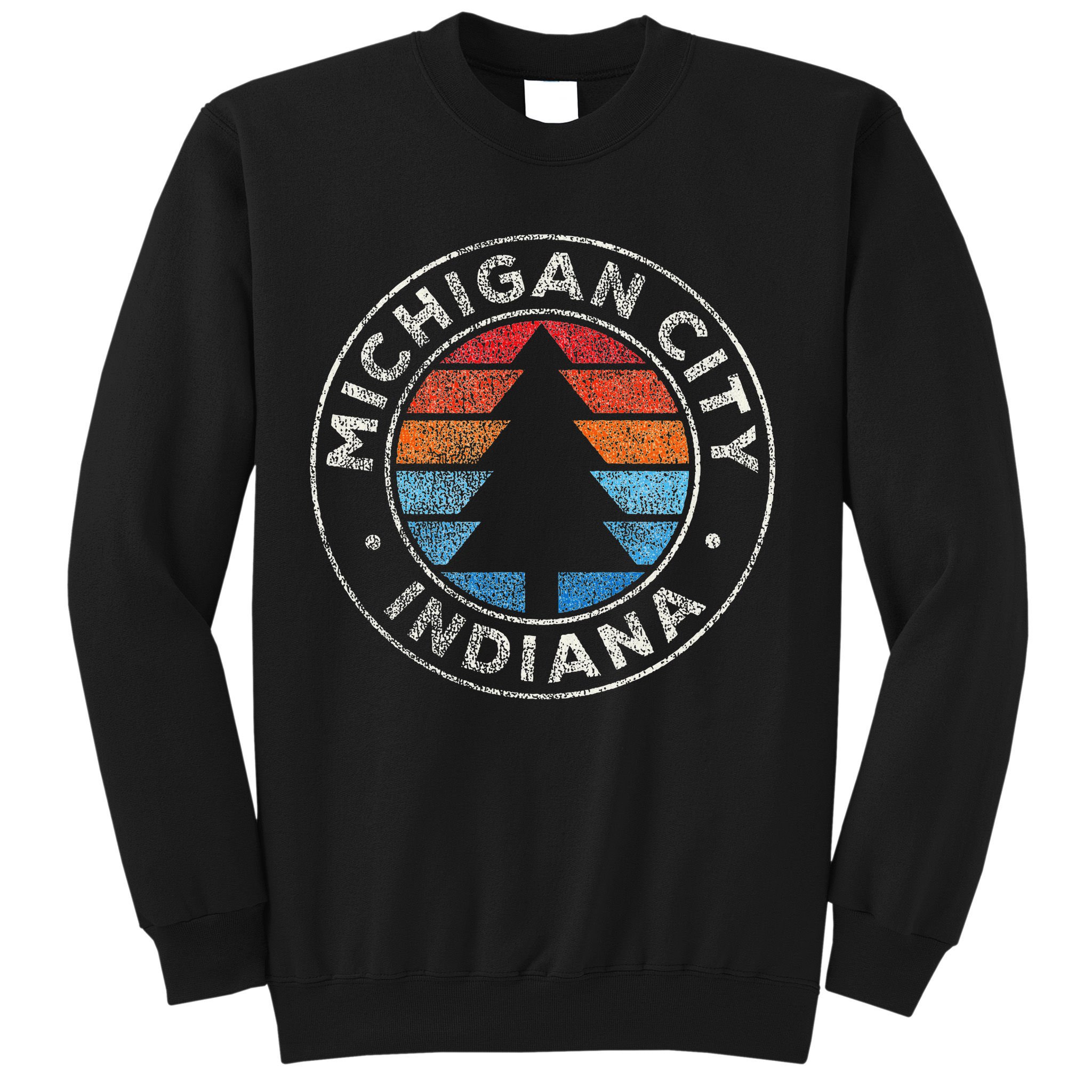 Michigan City Indiana In Vintage Graphic Retro 70s Sweatshirt