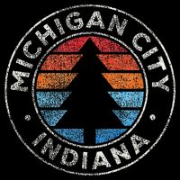 Michigan City Indiana In Vintage Graphic Retro 70s Sweatshirt