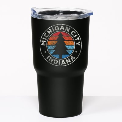 Michigan City Indiana In Vintage Graphic Retro 70s Tumbler