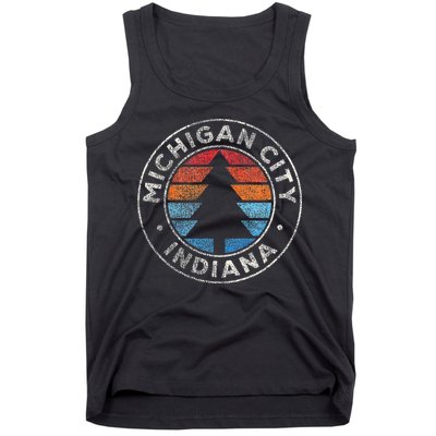 Michigan City Indiana In Vintage Graphic Retro 70s Tank Top